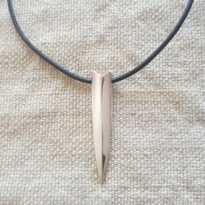 Sterling Silver Swedish arrow with handmade cord.